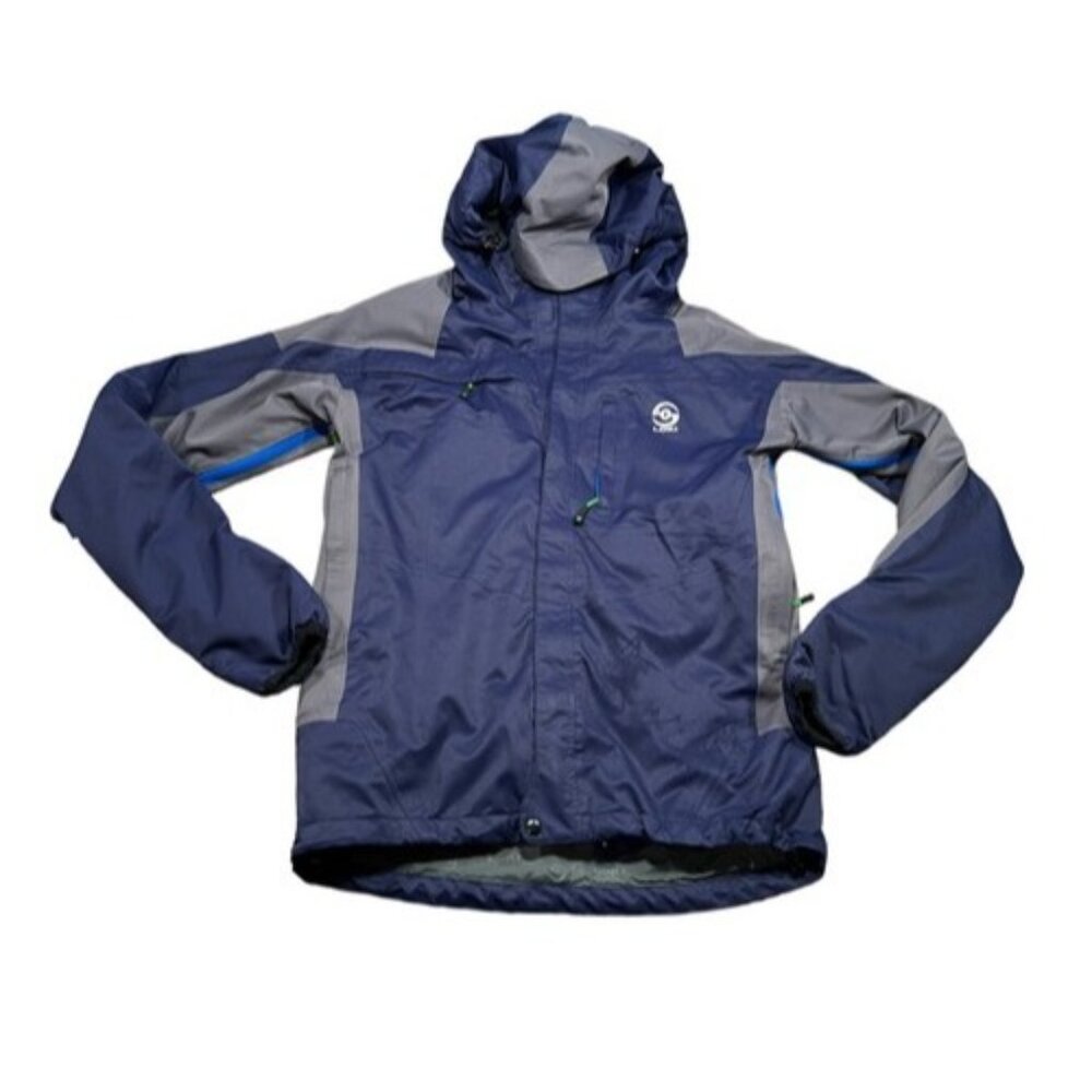 Loki Gear Storm Shell Jacket Navy Full Zip Pockets Pro Cuff Hood Men Small